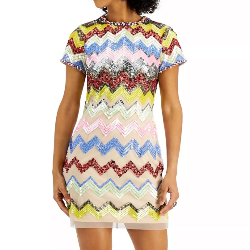Aidan by Aidan Mattox Shift Dress with Sequins & Beads, Size 8, New with tags!